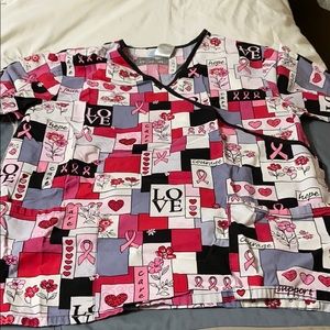 5/$25 Medium breast cancer awareness scrub top
